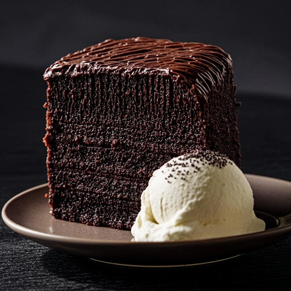 Slice of chocolate cake